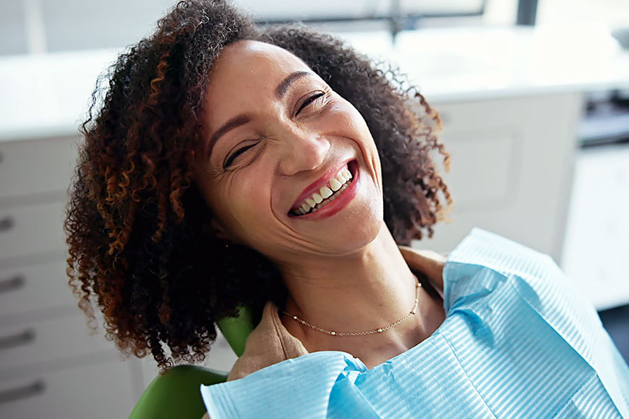 smiling woman in clinic